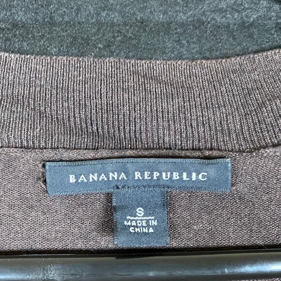 Banana Republic Women Sweater Brown Pullover V Neck Silk Cashmere Wool Stretch S - Picture 6 of 12